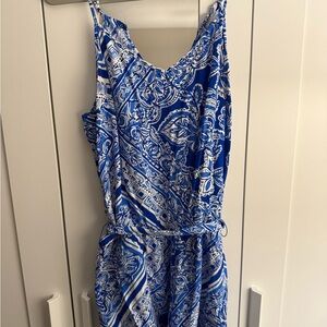 Lilly Pulitzer Blue and White Patterned Romper